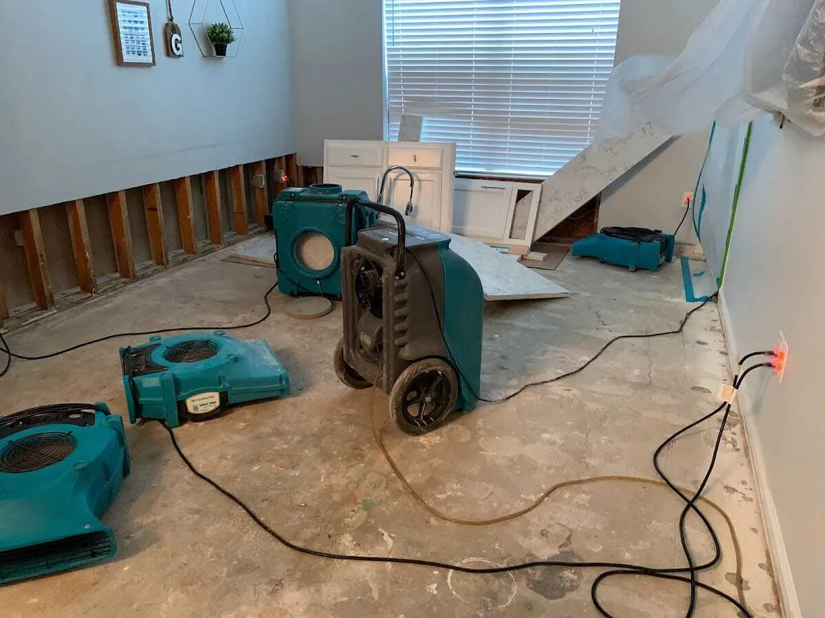Dehumidifier in flood-cut room for Water Extraction & Removal in Astoria